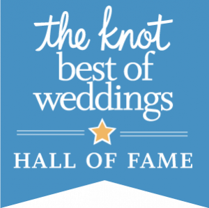 The Knot Best of Weddings Hall of Fame mark
