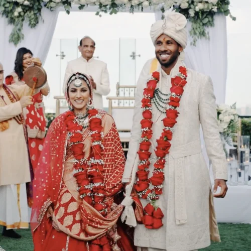 Priya and Suddersan on their wedding day